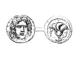 Didrachma, silver, (worth two drachmas or half a Shekel), the value of the Temple Tax - cf Mt.17.24. Traditionally this is the coin of the 30 pieces of silver - cf Mt.26.15, but this would not add up to the 30 Shekels of Ex.21.32.